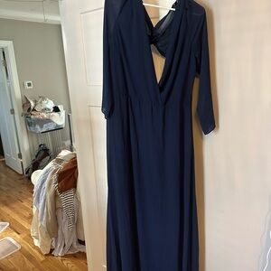 Elegant Navy Maxi Dress